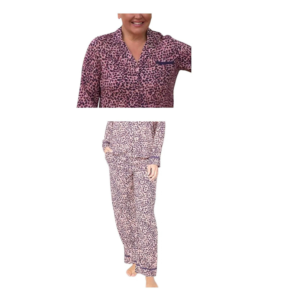 Sunday Brunch Women's Chally Notch Collar Pajama Set Animal Dot - Regular